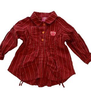 Oilily Allover Striped Smocking Long Sleeve Blouse Toddler Size 2-3